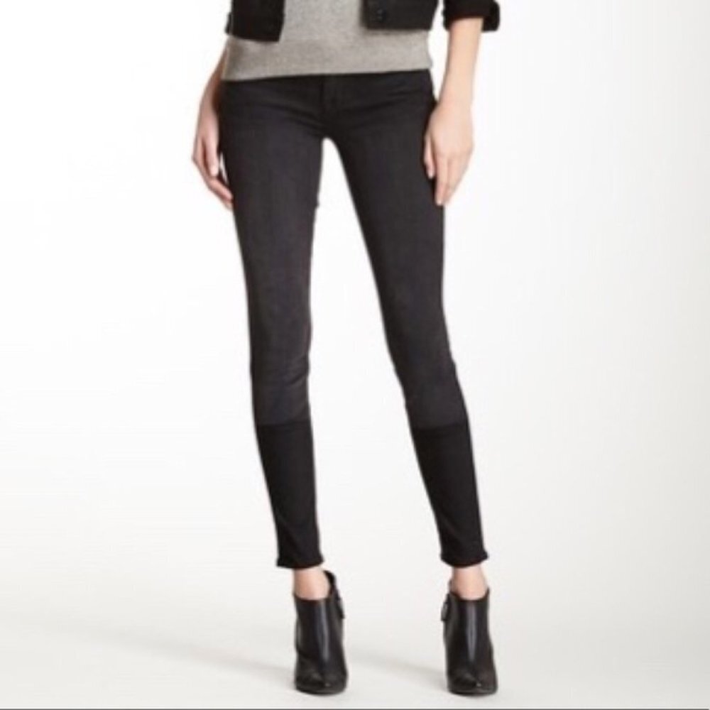 J Brand Stepped Hem Mid Rise Skinny‎ Graphite Jeans